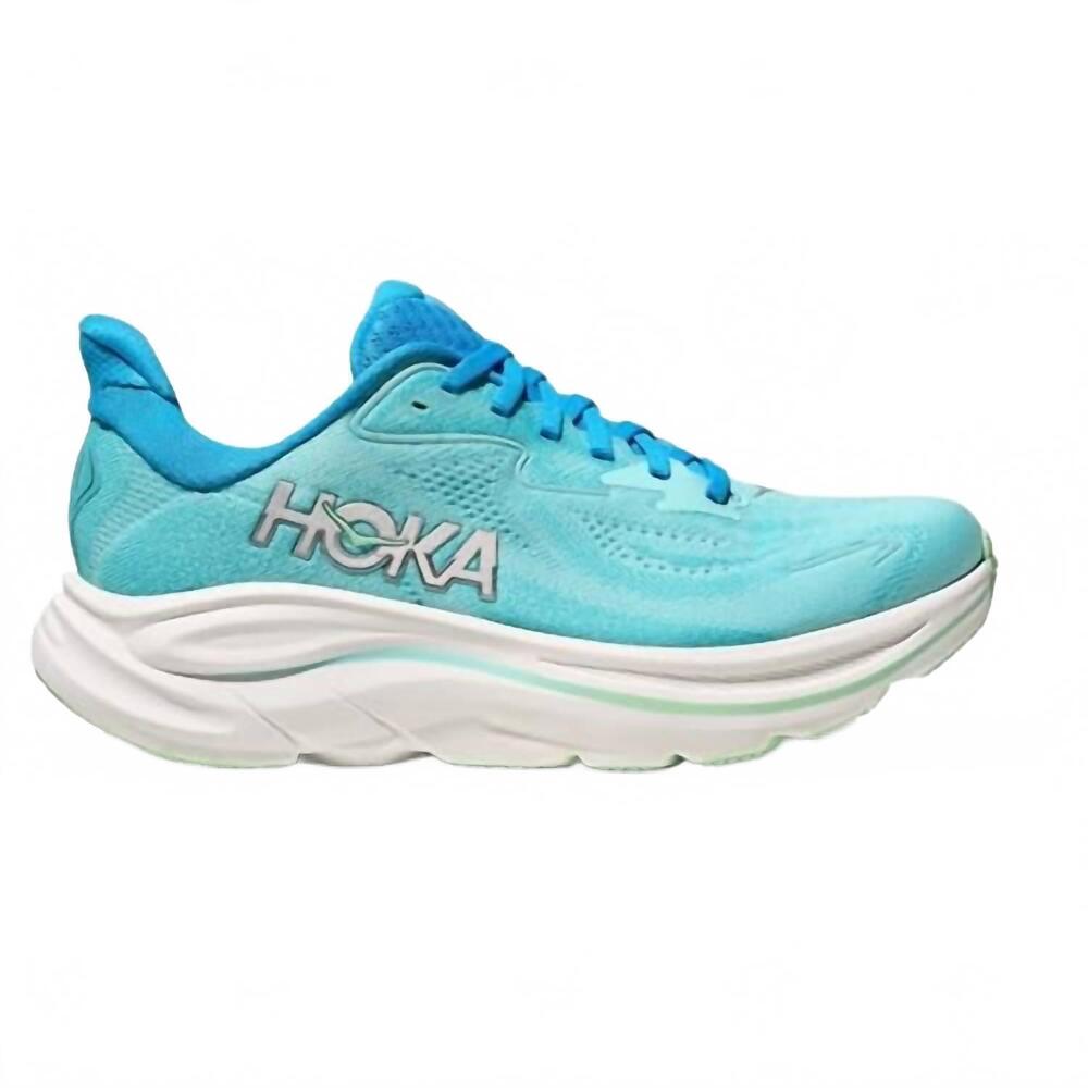 NEW HOKA women's clifton 10 running shoes in skyward/cielo